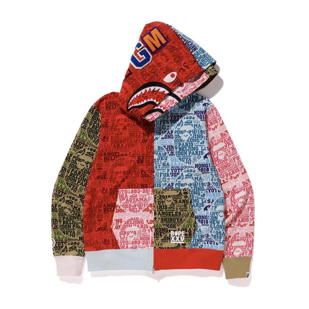 BAPE XV Cities Camo Double Shark Hoodie 25 Cities